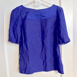 Blue silk top from Banana Republic